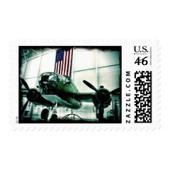 WWII Airplane American Flag Patriotic Stamps