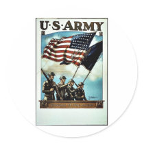 Wwii Army Recruit Round Sticker