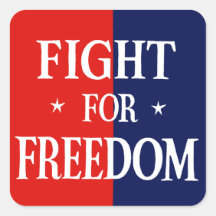 WWII Fight For Freedom Square Stickers