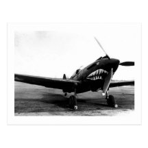WWII Flying Tigers Curtiss P-40 Fighter Plane Postcard