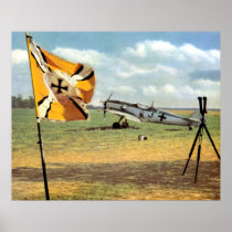WWII Luftwaffe Airfield + ME-109 Poster