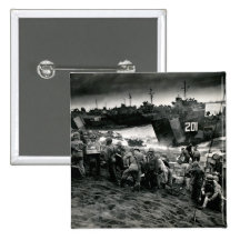 WWII Marines offload Supplies on Iwo Jima Pins