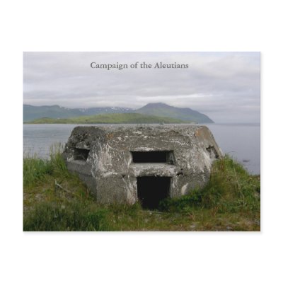 WWII Pillbox on the beach, Dutch Harbor, AK Postcards