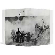 WWII US Marine truck mounted Rockets, Iwo Jima 3 Ring Binder