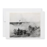 WWII US Marine truck mounted rockets, Iwo Jima Invitation