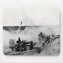 WWII US Marine truck mounted rockets, Iwo Jima Mousepads
