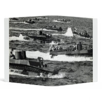 WWII US Marines invade Iwo Jima 3 Ring Binder