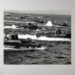 WWII US Marines invade Iwo Jima Poster