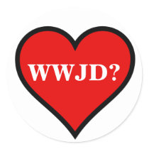 WWJD Heart stickers