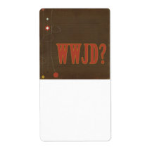 WWJD rust text whimsy Custom Shipping Label
