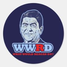 WWRD, What would Reagan Do? Round Sticker