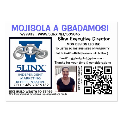 WWW.5LINX.NET/L533845 @ BE YOUR OWN BOSS BUSINESS CARD TEMPLATE (front side)
