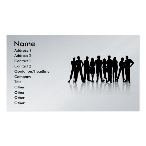 www_Garcya_us_human silhouetes vector, Name, Ad... Business Cards (front side)