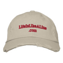 www.LifeIsLikeALine Weathered Baseball Cap embroidered hats
