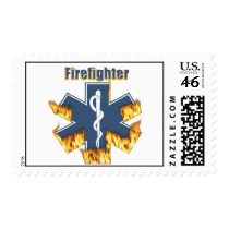 www.RealFirefighters.com Logo Postage Stamps