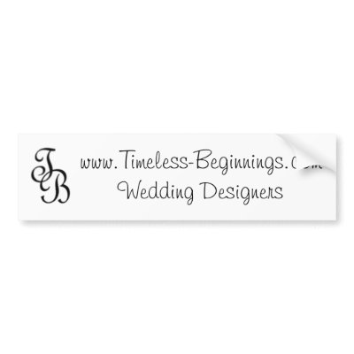 www.Timeless-Beginnings.comWedding Designers Bumper Stickers by timelessbeginnings