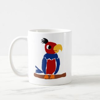 WX- Funny Parrot Primitive Art