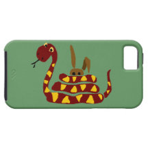 WX- Funny Snake Squeezing Rabbit Cartoon iPhone 5 Cases