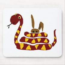 WX- Funny Snake Squeezing Rabbit Cartoon Mouse Pads