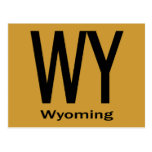 WY Wyoming plain black Post Cards