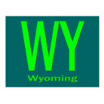 WY Wyoming plain green Post Card