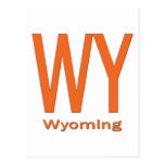 WY Wyoming plain orange Postcards
