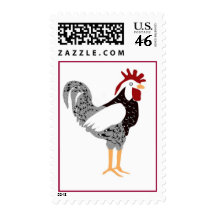Wyandotte classic rooster art  Postage