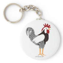 Wyandotte rooster fine vector Keychain