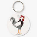 Wyandotte rooster fine vector Keychain by eyecontact Wyandotte rooster fine vector Keychain