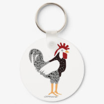 Wyandotte rooster fine vector Keychain