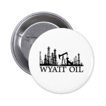 Wyatt Oil / Black Logo Pinback Buttons