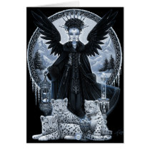 wynter, gothic, winter, angel, snow, leopard, wild, cat, holiday, chrismas, Card with custom graphic design