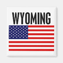 Wyoming, barras y estrellas iman para frigorífico