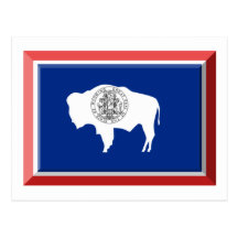 Wyoming Flag Gem Postcards