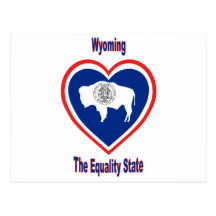 Wyoming Flag Heart Postcards