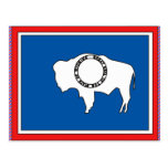 Wyoming Flag Map Postcards