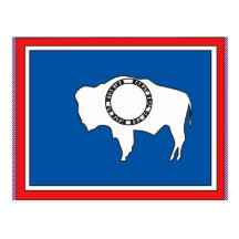 Wyoming Flag Map Postcards