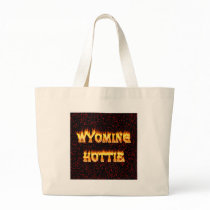 Wyoming hottie fire and flames design red bags