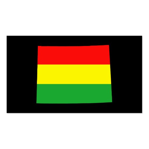 Wyoming in Rasta Colors Business Cards