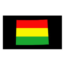 Wyoming in Rasta Colors Business Cards