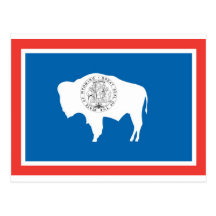 Wyoming  Official State Flag Postcards