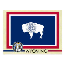 Wyoming State Flag and Seal Post Cards