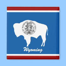 Wyoming State Flag Magnet by deesbasenjis Wyoming State Flag Magnet