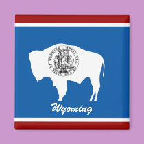 Wyoming State Flag Magnet by deesbasenjis Wyoming State Flag Magnet