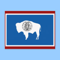 Wyoming State Flag Postcard by deesbasenjis Wyoming State Flag Postcard