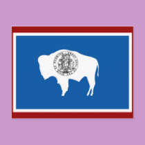 Wyoming State Flag Postcard by deesbasenjis Wyoming State Flag Postcard
