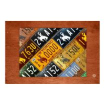 Wyoming State License Plate Map by Design Turnpike posters