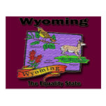 Wyoming The Equality State Bird Dear Bush Postcard