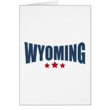 Wyoming Three Stars Design Greeting Card