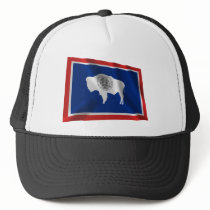 Wyoming Waving Flag Mesh Hat